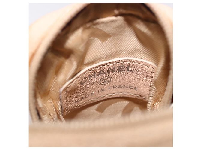 CHANEL Cambon Line Matelasse Pitillera Cuero Beige CC Auth 200101 - vista 9
