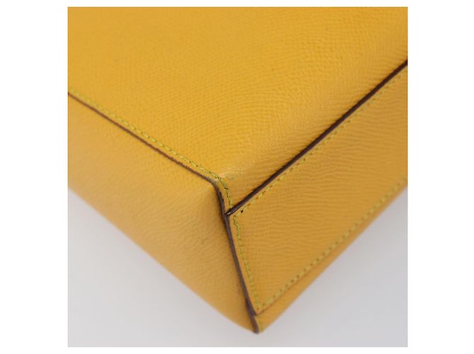 Céline Borsa a tracolla CELINE Turn Lock PVC Canvas Yellow Gold Auth am12556V D'oro Giallo - vista 14