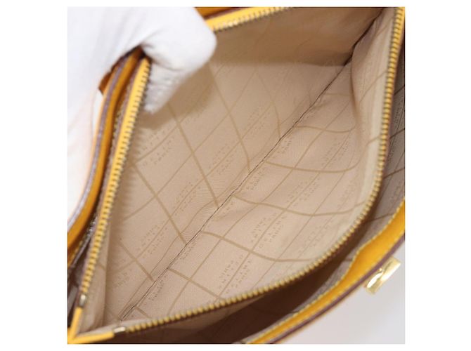 Céline Borsa a tracolla CELINE Turn Lock PVC Canvas Yellow Gold Auth am12556V D'oro Giallo - vista 24