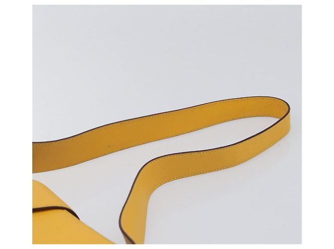 Céline Borsa a tracolla CELINE Turn Lock PVC Canvas Yellow Gold Auth am12556V D'oro Giallo - vista 8