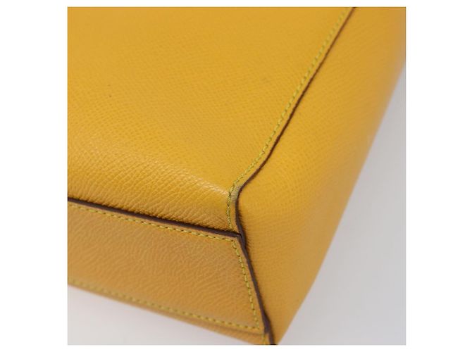 Céline Borsa a tracolla CELINE Turn Lock PVC Canvas Yellow Gold Auth am12556V D'oro Giallo - vista 9