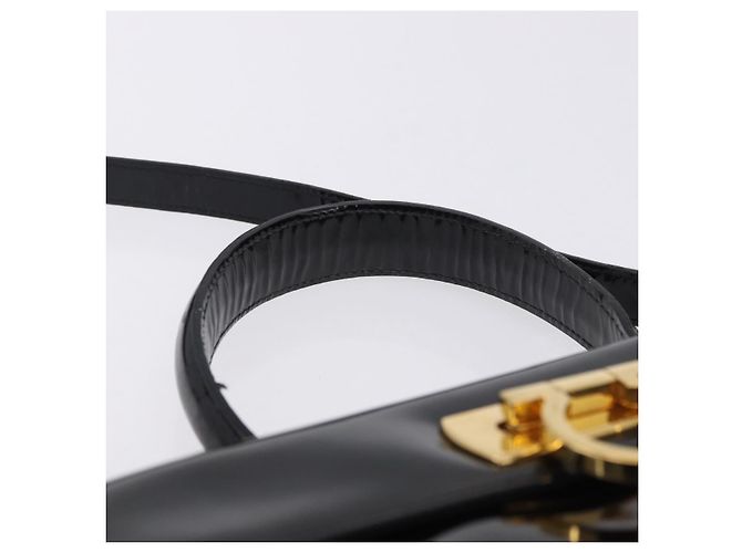 Borsa Salvatore Ferragamo Vernice 2way Nero Tono Oro Auth 196403 - vista 15