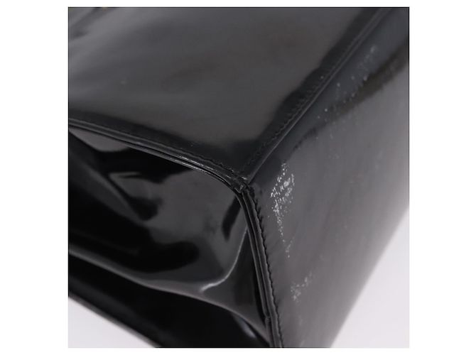 Borsa Salvatore Ferragamo Vernice 2way Nero Tono Oro Auth 196403 - vista 17