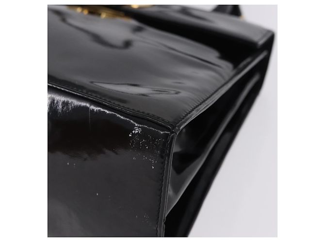 Borsa Salvatore Ferragamo Vernice 2way Nero Tono Oro Auth 196403 - vista 18