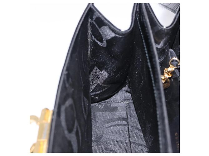 Borsa Salvatore Ferragamo Vernice 2way Nero Tono Oro Auth 196403 - vista 27