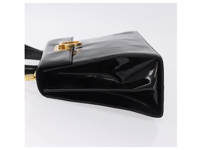 Borsa Salvatore Ferragamo Vernice 2way Nero Tono Oro Auth 196403 - vista 4