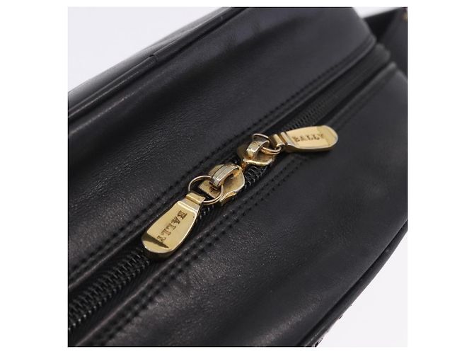 BALLY Schultertasche aus Leder Schwarz Goldfarben Auth 202169 - Ansicht 10