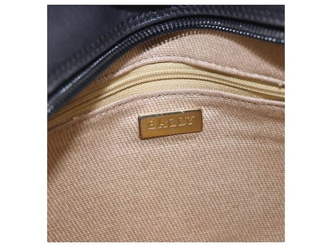 BALLY Schultertasche aus Leder Schwarz Goldfarben Auth 202169 - Ansicht 11