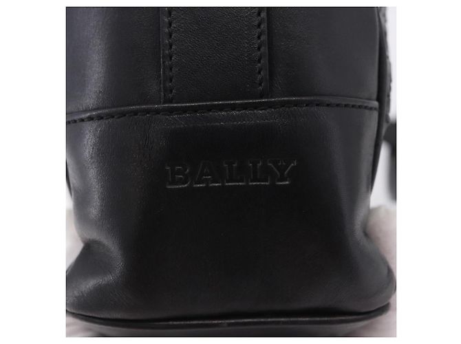 BALLY Schultertasche aus Leder Schwarz Goldfarben Auth 202169 - Ansicht 17