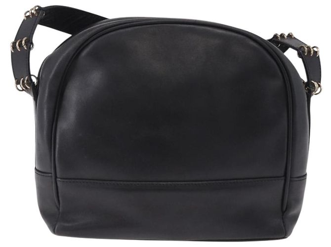 BALLY Schultertasche aus Leder Schwarz Goldfarben Auth 202169 - Ansicht 2