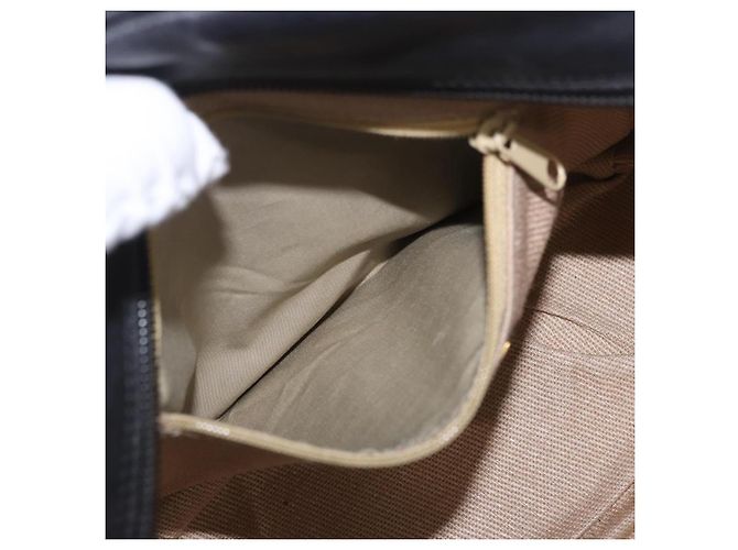 BALLY Schultertasche aus Leder Schwarz Goldfarben Auth 202169 - Ansicht 21