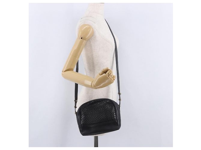 BALLY Schultertasche aus Leder Schwarz Goldfarben Auth 202169 - Ansicht 22
