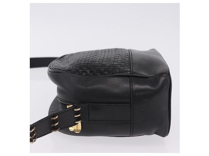 BALLY Schultertasche aus Leder Schwarz Goldfarben Auth 202169 - Ansicht 4