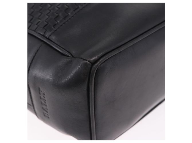 BALLY Schultertasche aus Leder Schwarz Goldfarben Auth 202169 - Ansicht 9