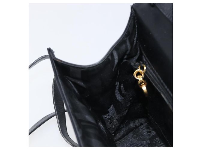 Borsa a tracolla Salvatore Ferragamo in pelle nera e oro Auth ka6004 Nero D'oro - vista 20
