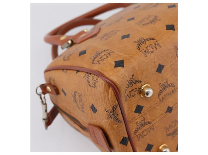 Borsa a mano MCM Vicetos PVC Pelle 2way Marrone Tono Oro Auth 202145A - vista 10