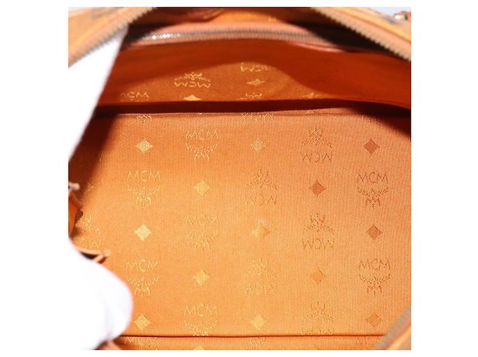 Borsa a mano MCM Vicetos PVC Pelle 2way Marrone Tono Oro Auth 202145A - vista 11