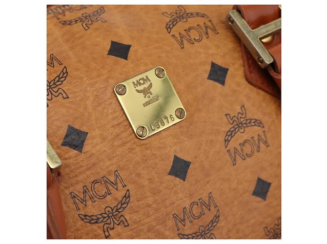 Borsa a mano MCM Vicetos PVC Pelle 2way Marrone Tono Oro Auth 202145A - vista 12