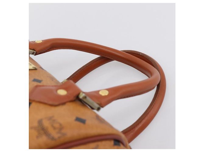 Borsa a mano MCM Vicetos PVC Pelle 2way Marrone Tono Oro Auth 202145A - vista 14