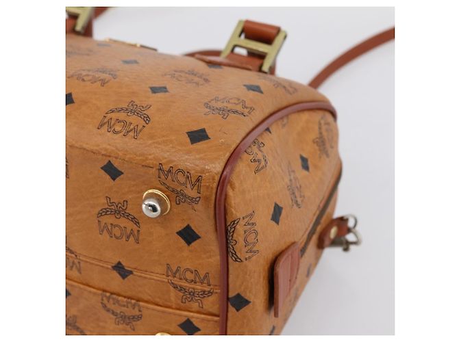 Borsa a mano MCM Vicetos PVC Pelle 2way Marrone Tono Oro Auth 202145A - vista 15