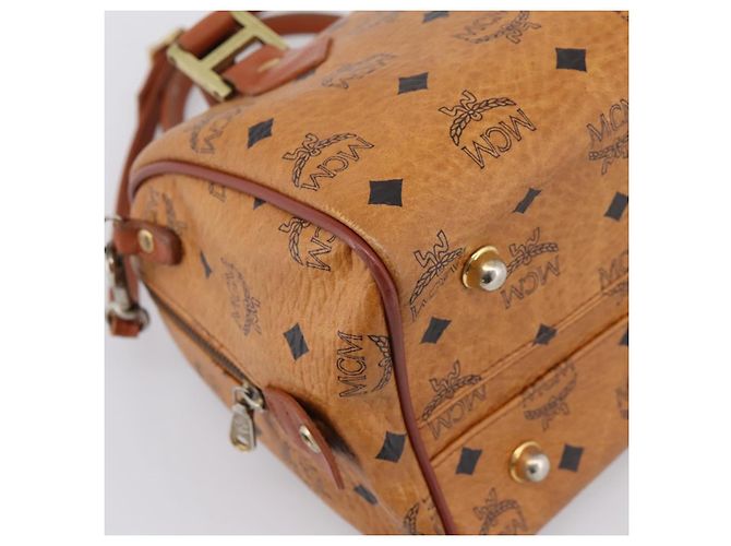 Borsa a mano MCM Vicetos PVC Pelle 2way Marrone Tono Oro Auth 202145A - vista 16