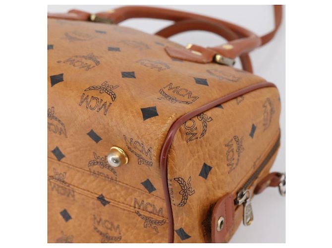 Borsa a mano MCM Vicetos PVC Pelle 2way Marrone Tono Oro Auth 202145A - vista 17