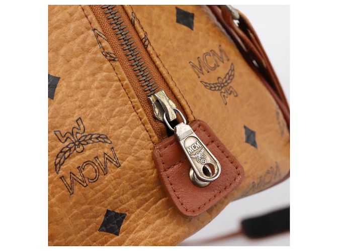 Borsa a mano MCM Vicetos PVC Pelle 2way Marrone Tono Oro Auth 202145A - vista 18