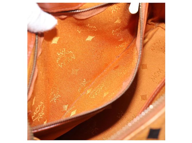 Borsa a mano MCM Vicetos PVC Pelle 2way Marrone Tono Oro Auth 202145A - vista 23