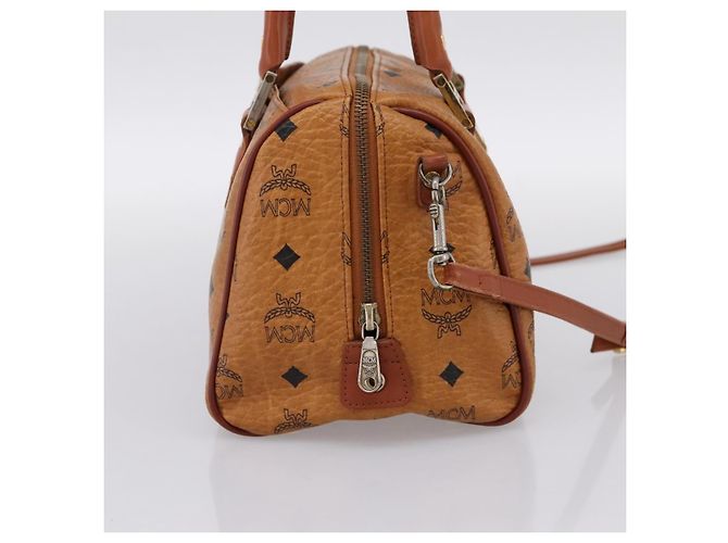 Borsa a mano MCM Vicetos PVC Pelle 2way Marrone Tono Oro Auth 202145A - vista 3