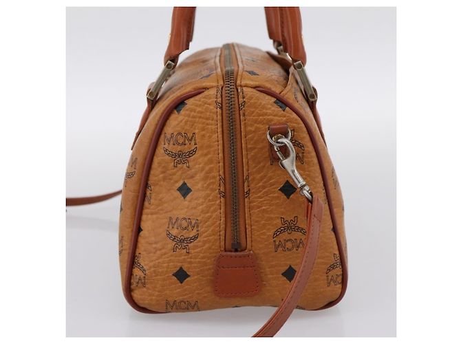 Borsa a mano MCM Vicetos PVC Pelle 2way Marrone Tono Oro Auth 202145A - vista 4
