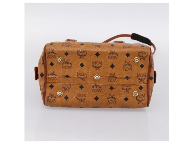 Borsa a mano MCM Vicetos PVC Pelle 2way Marrone Tono Oro Auth 202145A - vista 5