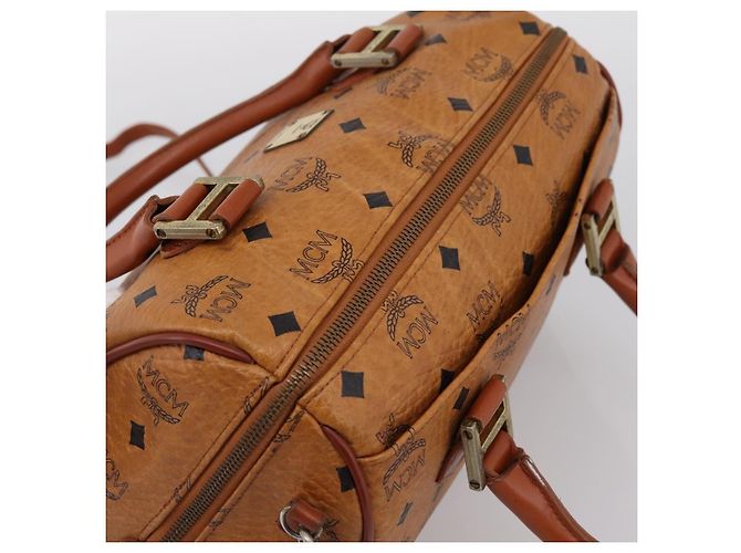 Borsa a mano MCM Vicetos PVC Pelle 2way Marrone Tono Oro Auth 202145A - vista 6