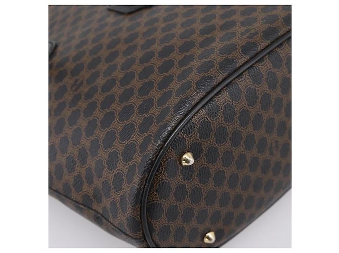 16 Céline Borsa Tote CELINE Macadam Canvas PVC Leather Black Gold Auth 201999A Nero D'oro - vista 14