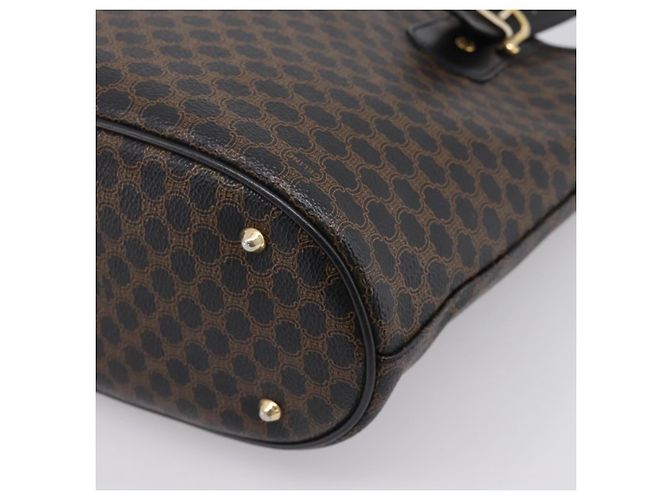 16 Céline Borsa Tote CELINE Macadam Canvas PVC Leather Black Gold Auth 201999A Nero D'oro - vista 15