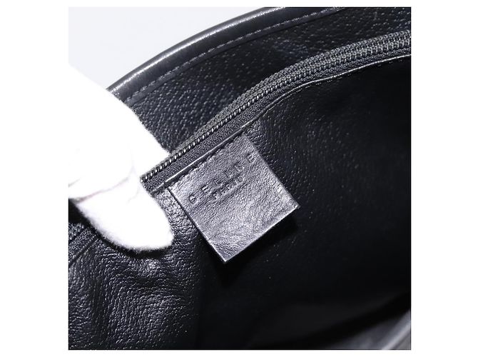 16 Céline Borsa Tote CELINE Macadam Canvas PVC Leather Black Gold Auth 201999A Nero D'oro - vista 17