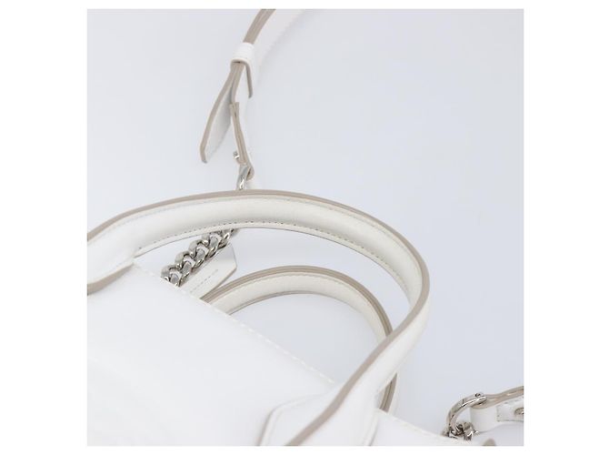 Autre Marque Borsa TODfS x Alber Elbaz in pelle bianca e argento autentica am12484V Bianco - vista 14