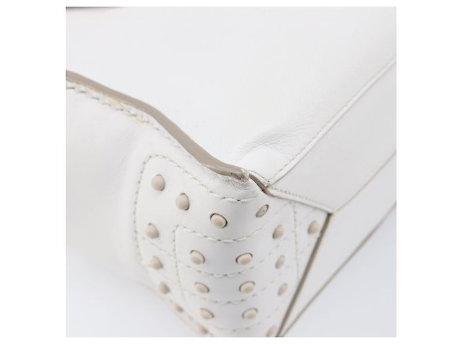 Autre Marque Borsa TODfS x Alber Elbaz in pelle bianca e argento autentica am12484V Bianco - vista 16