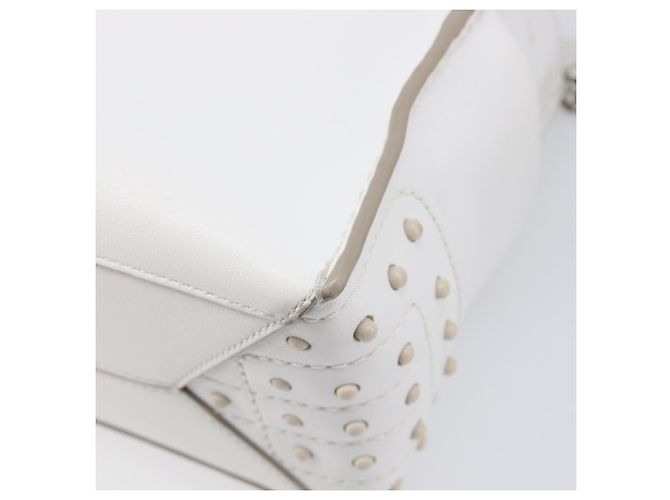 Autre Marque Borsa TODfS x Alber Elbaz in pelle bianca e argento autentica am12484V Bianco - vista 17