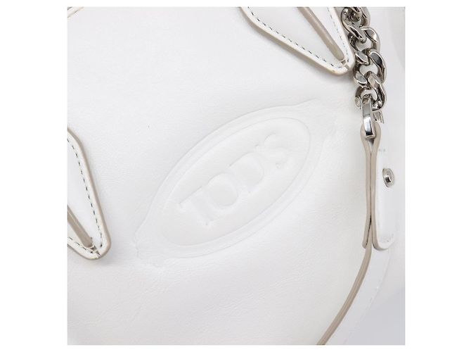 Autre Marque Borsa TODfS x Alber Elbaz in pelle bianca e argento autentica am12484V Bianco - vista 19
