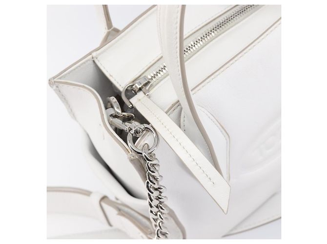 Autre Marque Borsa TODfS x Alber Elbaz in pelle bianca e argento autentica am12484V Bianco - vista 20