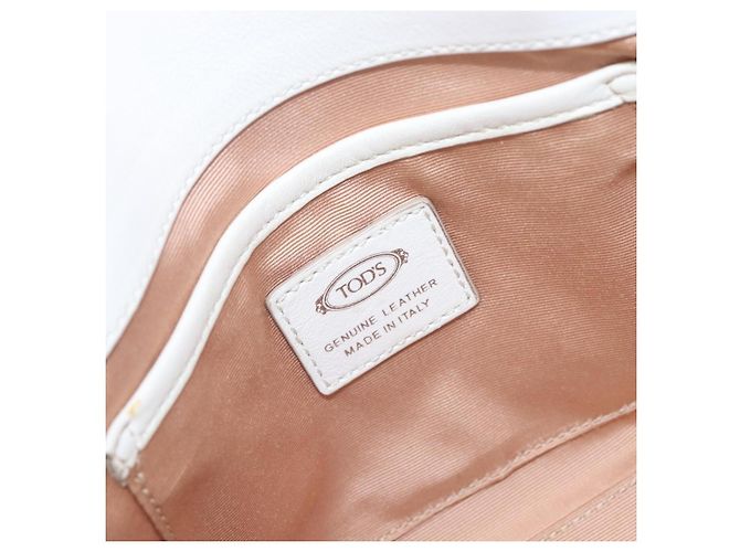 Autre Marque Borsa TODfS x Alber Elbaz in pelle bianca e argento autentica am12484V Bianco - vista 21