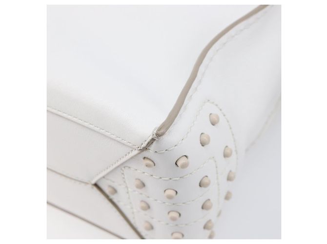 Autre Marque Borsa TODfS x Alber Elbaz in pelle bianca e argento autentica am12484V Bianco - vista 9