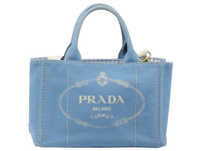 Sac à main LOUIS VUITTON Canapa PM Canvas 2 voies Bleu Clair Or LV Auth 199874V - vue 13