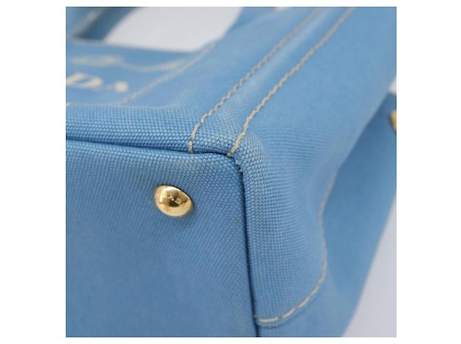 Sac à main LOUIS VUITTON Canapa PM Canvas 2 voies Bleu Clair Or LV Auth 199874V - vue 15