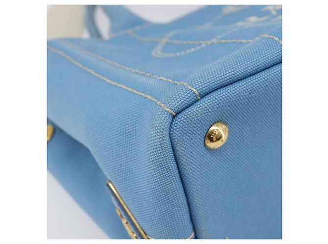 Sac à main LOUIS VUITTON Canapa PM Canvas 2 voies Bleu Clair Or LV Auth 199874V - vue 16