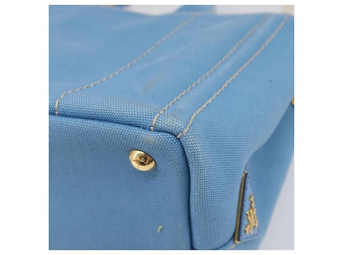 Sac à main LOUIS VUITTON Canapa PM Canvas 2 voies Bleu Clair Or LV Auth 199874V - vue 17
