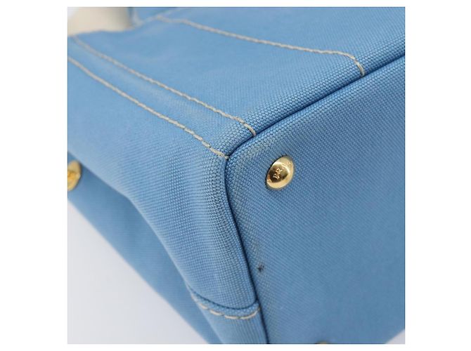 Sac à main LOUIS VUITTON Canapa PM Canvas 2 voies Bleu Clair Or LV Auth 199874V - vue 18