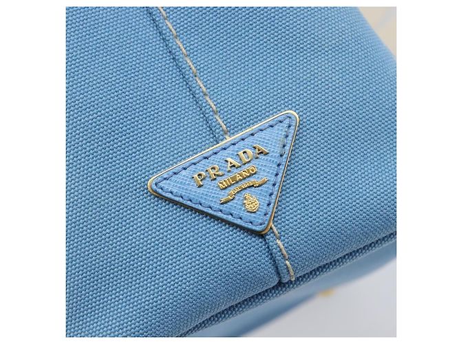 Sac à main LOUIS VUITTON Canapa PM Canvas 2 voies Bleu Clair Or LV Auth 199874V - vue 19