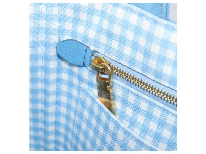 Sac à main LOUIS VUITTON Canapa PM Canvas 2 voies Bleu Clair Or LV Auth 199874V - vue 23