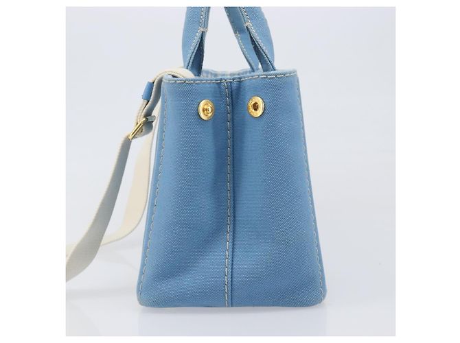Sac à main LOUIS VUITTON Canapa PM Canvas 2 voies Bleu Clair Or LV Auth 199874V - vue 3